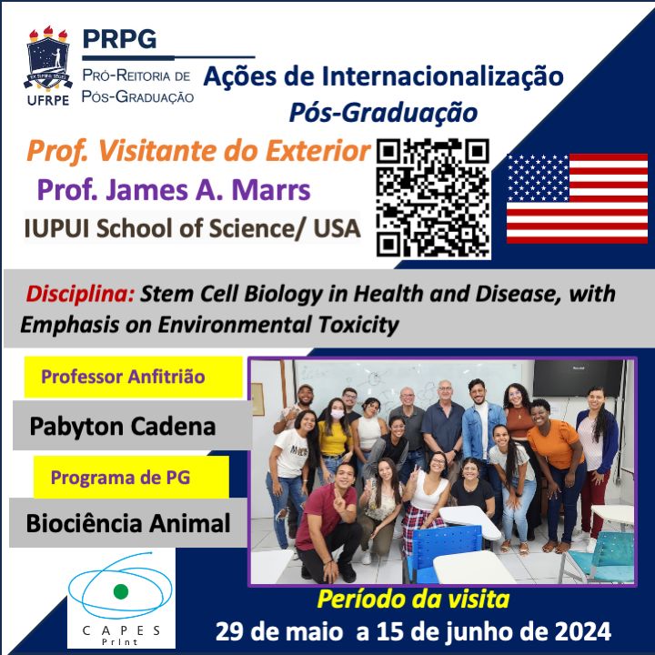 Biociência Animal recebe o Prof. James A. Marrs da Indiana University – Purdue University Indianapolis (IUPUI)